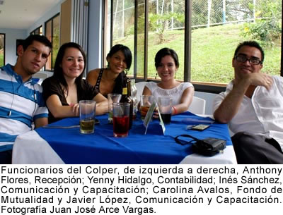 Colegio de Periodistas de Costa Rica funcionarios Inés Sánchez, Anthony Flores, Yenny Hidalgo, Javier López y Carolina Ávalos 